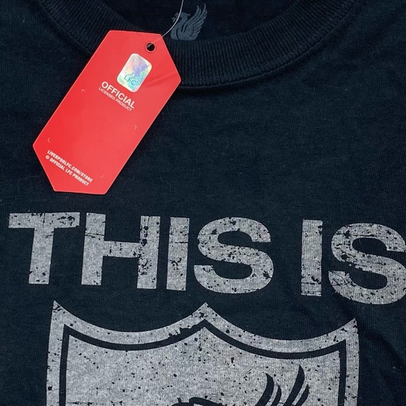 NWT SOCCER Liverpool Football Club Official Licensed Product T-Shirt BLACK Sz M - Picture 4 of 6